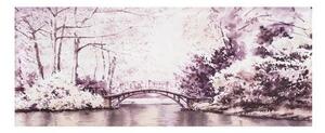 Bezrámový obraz Watercolour Forest Bridge 41-824, Wall Art, Graham Brown