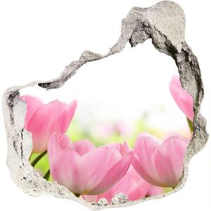 Samolepící díra nálepka Růžové tulipány nd-p-76412458