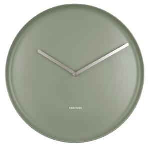 KARLSSON Nástěnné hodiny Plate zelená ∅ 35 × 4 cm