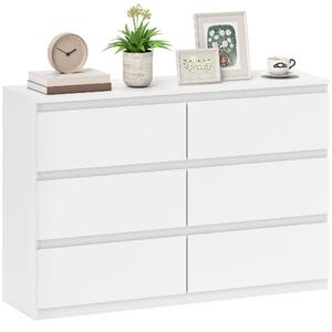 HOMCOM Komoda/skříňka s 6 zásuvkami do obývacího pokoje nebo ložnice