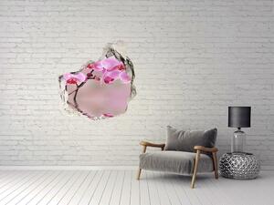 Samolepící díra na stěnu Růžová orchidej nd-p-79883275