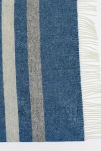 Luxusní vlněná deka Stripe modrá 140x200 cm