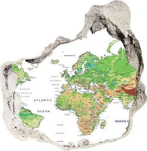 Samolepící díra na stěnu Mapa světa nd-p-82821199