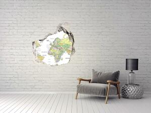 Samolepící díra na stěnu Mapa světa nd-p-82821483