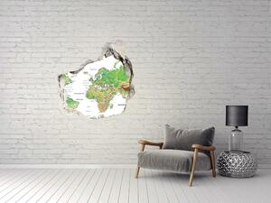 Samolepící díra na stěnu Mapa světa nd-p-82821199