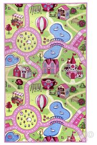 VOPI, s.r.o. Kusový koberec Sladké město, Růžová, Vícebarevné, 80 x 120 cm