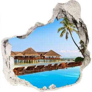 Nálepka fototapeta 3D Bazén na Maledivách nd-p-84412154