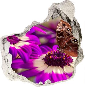 Samolepící díra na stěnu Motýl na květině nd-p-84885251