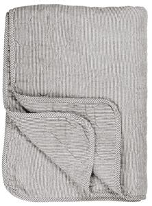 IB Laursen Bílá bavlněná přikrývka s šedými pruhy 130x180 cm