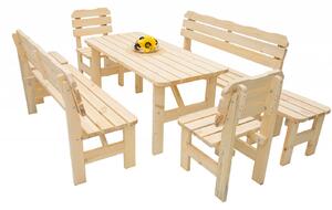 Masivní dřevěná zahradní sestava z borovice 1+6 dřevo 32 mm (150 cm)