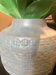 Animadecor Váza šedá s aztéckým vzorem