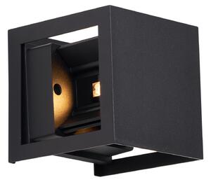 Moderní nástěnné svítidlo černé vč. LED IP44 - Edwin Quadro