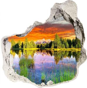 Nálepka fototapeta 3D výhled Řeka v lese nd-p-89317009
