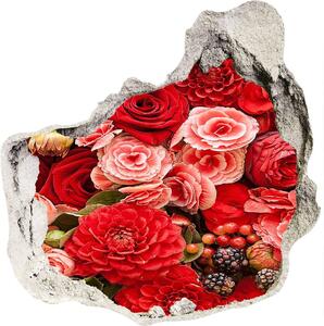 Samolepící díra na stěnu Červené květiny nd-p-89362554