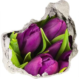 Samolepící díra nálepka Fialové tulipány nd-p-89975331