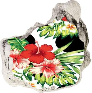 3D díra na zeď Hawajské květiny nd-p-90696840