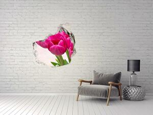 Samolepící díra na stěnu Růžové tulipány nd-p-90952565