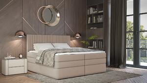 Boxspringová postel 140x200 LUMIRA 1 - béžová + topper ZDARMA