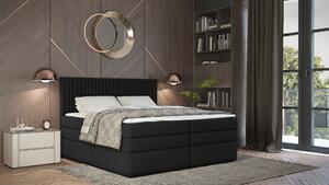 Boxspringová postel 140x200 LUMIRA 1 - černá + topper ZDARMA