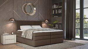 Boxspringová postel 140x200 LUMIRA 1 - hnědá + topper ZDARMA
