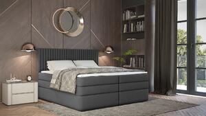 Boxspringová postel 140x200 LUMIRA 2 - šedá + topper ZDARMA