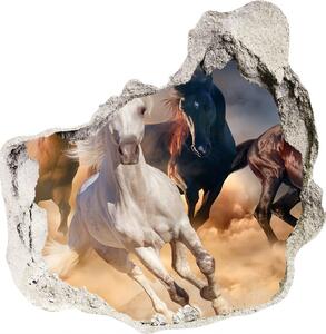 Fototapeta díra na zeď 3D Koně ve cvalu nd-p-92773051