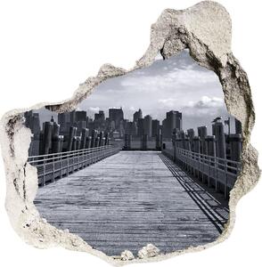 Nálepka 3D díra na zeď beton New York panorama nd-p-96015759