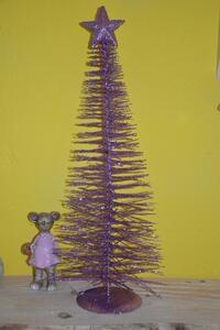 CERINO Vánoční stromeček kovový 50cm světle fialový