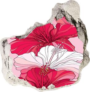 Nálepka 3D díra na zeď Hawajské květiny nd-p-98842373