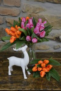 CERINO Umělá květina Tulipán kytice - 9 květů - 32 cm oranžový 1ks