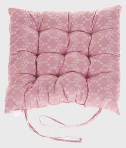 Podsedák na židli růžový s květy růžová 40x40 cm