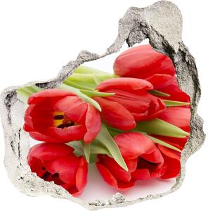 Samolepící díra na stěnu Červené tulipány nd-p-99817079