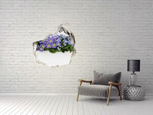 Nálepka 3D díra na zeď Modré květiny nd-p-99973378