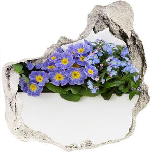 Nálepka 3D díra na zeď Modré květiny nd-p-99973378