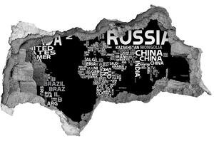 Samolepící díra na stěnu Mapa světa nápis nd-k-102757176