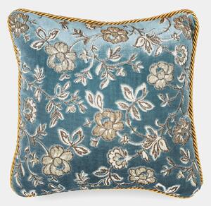 Luxusní dekorační polštář ANTORINI Flowers, 40 cm, modrý