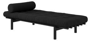 Lenoška Next Daybed Black lacquered/Charcoal 200 × 75 × 12 cm