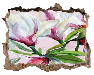 Nálepka 3D díra na zeď Květy magnolie nd-k-104301807