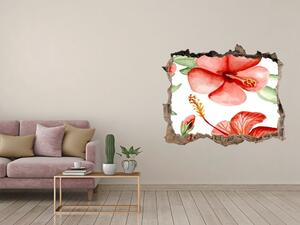 Nálepka 3D díra na zeď Tropické květiny nd-k-105950517