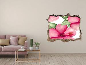Nálepka 3D díra na zeď Tropické květiny nd-k-105950649