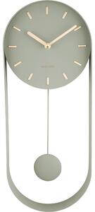 KARLSSON Nástěnné hodiny Pendulum Charm Steel tmavě zelená 50 × 20 × 4,8 cm
