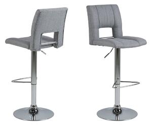 ACTONA Sada 2 ks − Barová židle Sylvia − šedá 115 × 41,5 × 52 cm