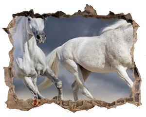 Díra 3D fototapeta na stěnu Bílí koně pláž nd-k-106869148