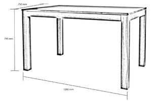 Jídelní set - stůl VAŠEK a 4 židle VANDA, látka GREEN, dub sonoma