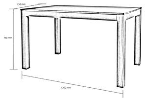 Jídelní set - stůl IVO a 4 židle TARA, dřevěný sedák , dub světlý