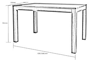 Jídelní set - rozkládací stůl DENIS a 4 židle TARA, látka FG7, dub světlý