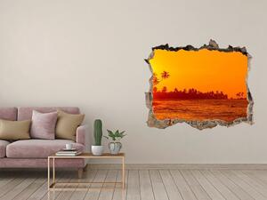 Díra 3D ve zdi na stěnu Západ slunce pláž nd-k-112375136