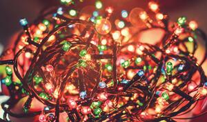 ACA Lighting LED vánoční světelný řetěz, 3x15m, multibarevný RGB, IP44, 300 LED, 8 funkcí