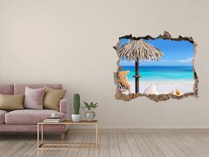 Díra 3D ve zdi na stěnu Prázdniny na pláži nd-k-113464615