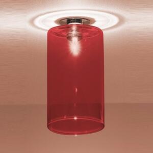 Axolight Spillray MI stropní svítidlo z červeného skla, LED 1,5W G4 průměr 10cm, zapuštěná montáž